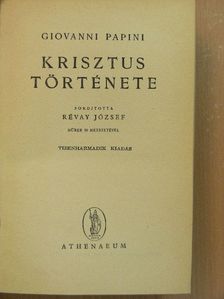 Giovanni Papini - Krisztus története [antikvár]