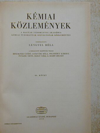 Baticz Sándor - A Magyar Tudományos Akadémia Kémiai Tudományok Osztályának Közleményei [antikvár]