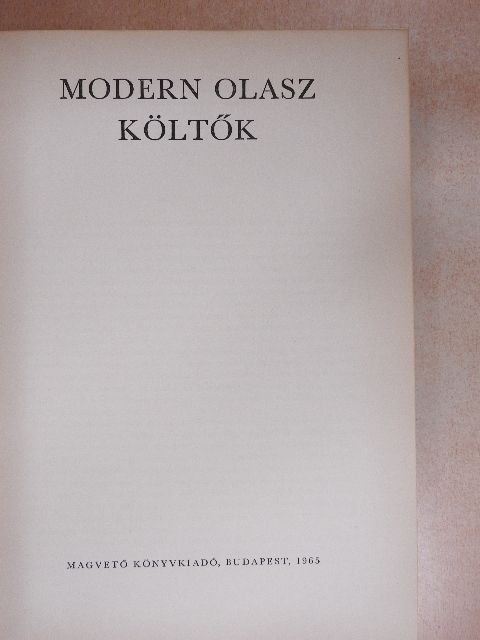 Gorradó Govoni - Modern olasz költők [antikvár]