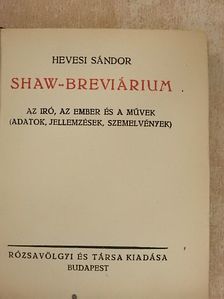 Hevesi Sándor - Shaw-breviárium [antikvár]