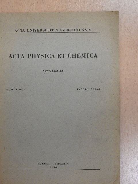 J. Hevesi - Acta Physica et Chemica Tomus XII. Fasciculi 1-2 [antikvár]