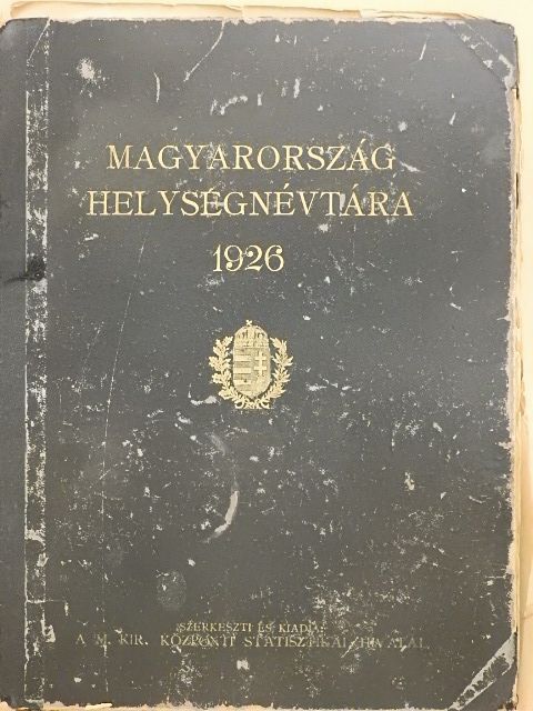 Magyarország helységnévtára 1926 (rossz állapotú) [antikvár]