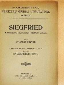Wagner Rikárd - Siegfried [antikvár]