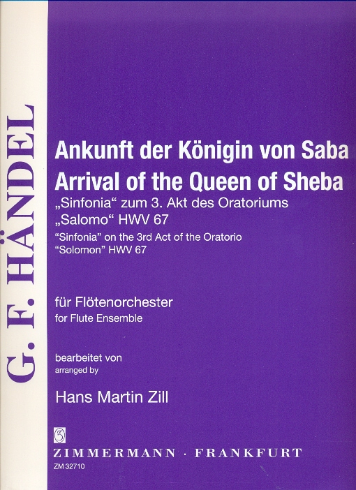 HAENDEL - ANKUNFT DER KÖNIGIN VON SABA FÜR FLÖTENORCHESTER BEARBEITET VON H.M.ZILL