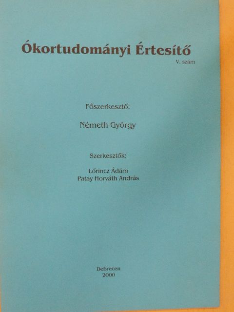 Betegh Gábor - Ókortudományi Értesítő V. [antikvár]