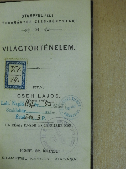 Cseh Lajos - Világtörténelem III. [antikvár]