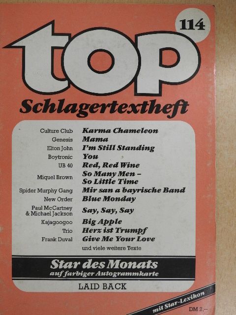 Elton John - Top Schlagertextheft 114 [antikvár]