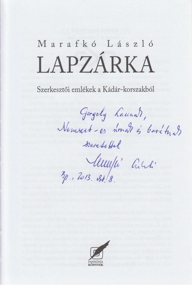 Marafkó László - Lapzárka (dedikált) [antikvár]
