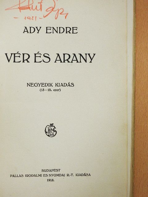 Ady Endre - Vér és arany [antikvár]