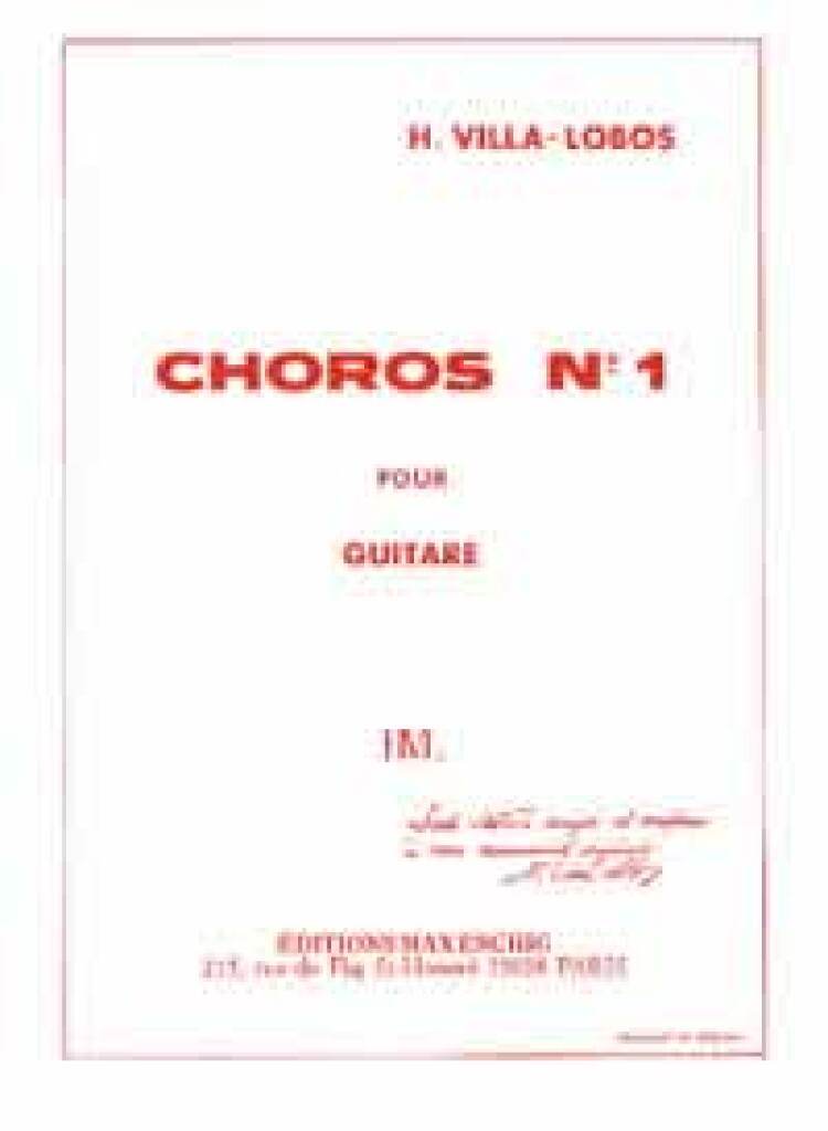 VILLA-LOBOS - CHOROS NO.1. POUR GUITARE