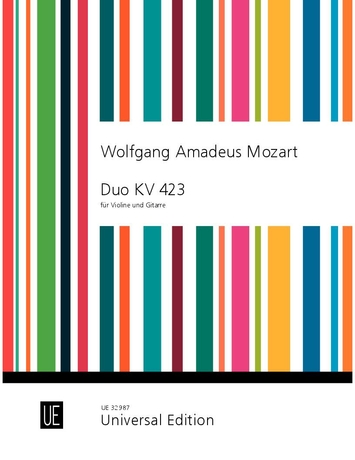 MOZART, W,A, - DUO KV 423 ARRANGED FOR VIOLIN AND GUITAR BY ELIOT FISK