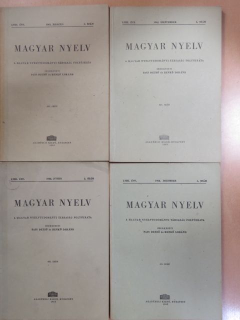 Bárczi Géza - Magyar nyelv 1962/1-4. [antikvár]