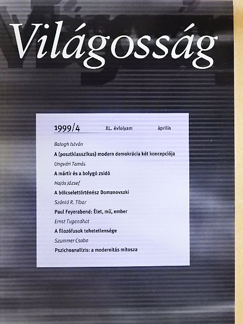 Balogh István - Világosság 1999. április [antikvár]