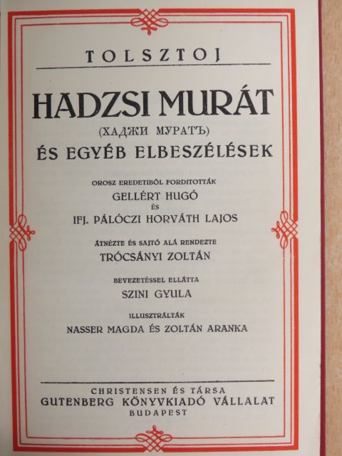 Tolsztoj - Hadzsi Murát [antikvár]