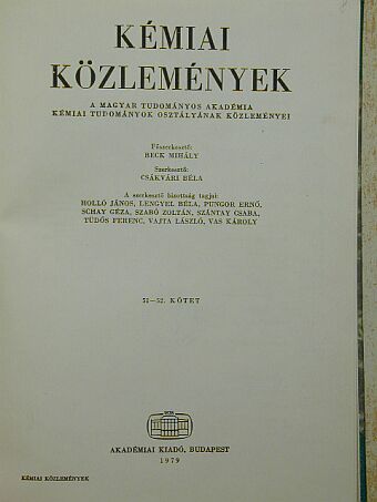 Beck M. - Kémiai Közlemények 1979/1-4. [antikvár]