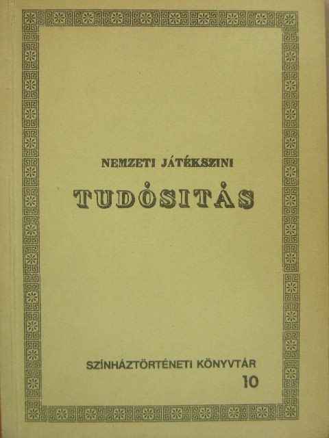 Gróf Csáky Theodor - Nemzeti játékszini tudósítás [antikvár]