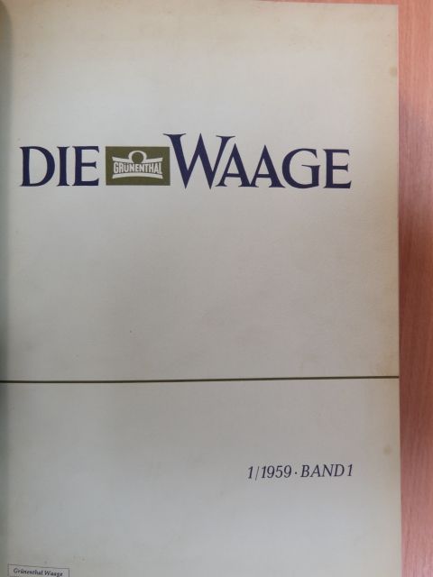 Dr. Friedrich Deich - Die Grünenthal Waage 1959-1962. (vegyes számok) (16 db) [antikvár]
