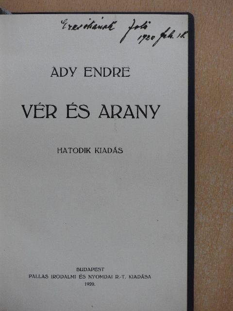 Ady Endre - Vér és arany [antikvár]