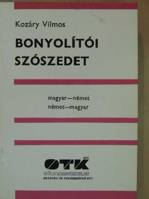 Kozáry Vilmos - Bonyolítói szószedet [antikvár]