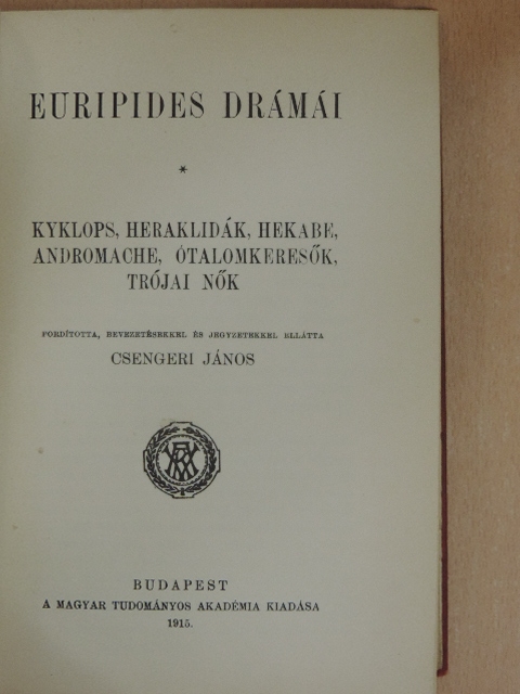 Euripides - Euripides drámái II. [antikvár]