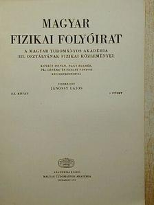 Fodor Ilona - Magyar Fizikai Folyóirat XX. kötet 6. füzet [antikvár]