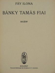 Fáy Ilona - Bánky Tamás fiai [antikvár]