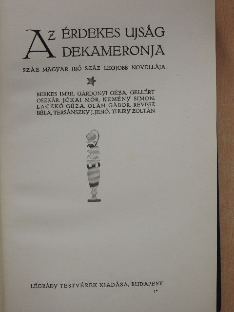 Berkes Imre - Az Érdekes Ujság Dekameronja III. (töredék) [antikvár]