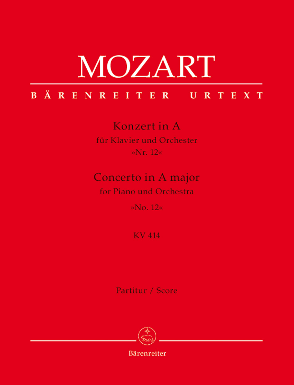 MOZART, W,A, - KONZERT IN A FÜR KLAVIER UND ORCHESTER NR.12 KV 414 PARTITUR URTEXT