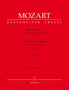MOZART, W,A, - KONZERT IN A FÜR KLAVIER UND ORCHESTER NR.12 KV 414 PARTITUR URTEXT