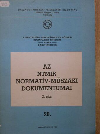 Az NTMIR normatív-műszaki dokumentumai X. [antikvár]