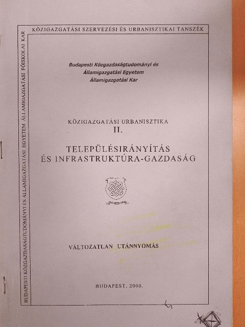 Dr. Ehleiter József - Településirányítás és infrastruktúra-gazdaság [antikvár]