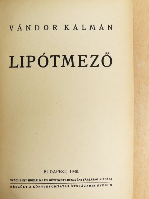 Vándor Kálmán - Lipótmező [antikvár]