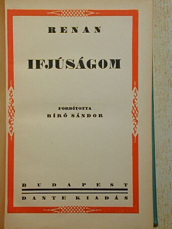 Renan - Ifjúságom [antikvár]