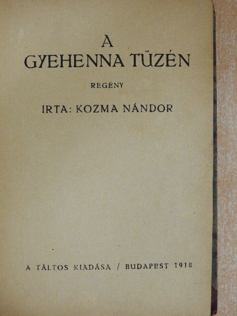 Kozma Nándor - A gyehenna tüzén [antikvár]