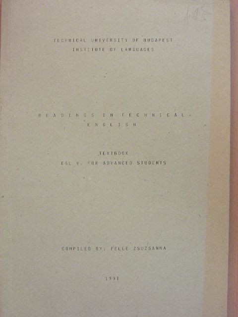 Textbook for advenced esl courses for students studying at the engineering programs in english [antikvár]