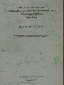 Angol-német-magyar munkagazdaságtani és oktatásgazdaságtani magyarázó szótár 1. (töredék) [antikvár]