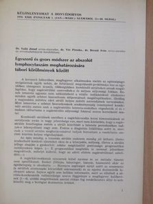Dr. Bernát Iván - Egyszerű és gyors módszer az abszolút lymphocytaszám meghatározására tábori körülmények között [antikvár]