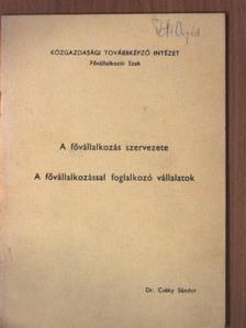 Dr. Cséky Sándor - A fővállalkozás szervezete/A fővállalkozással foglalkozó vállalatok [antikvár]