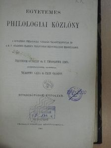 Egyetemes Philologiai Közlöny 1901. [antikvár]