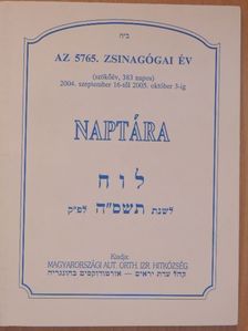 Az 5765. zsinagógai év naptára [antikvár]