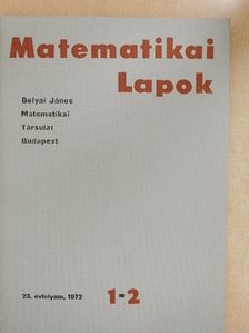 Deák Jenő - Matematikai Lapok 1972/1-2. [antikvár]