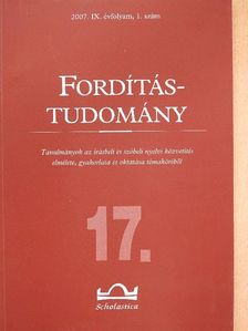 Fóris Ágota - Fordítástudomány 2007/1. [antikvár]