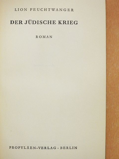 Lion Feuchtwanger - Der jüdische Krieg [antikvár]