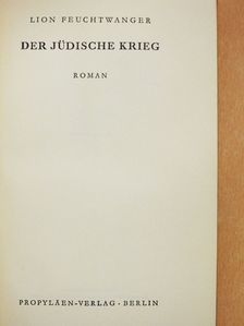 Lion Feuchtwanger - Der jüdische Krieg [antikvár]
