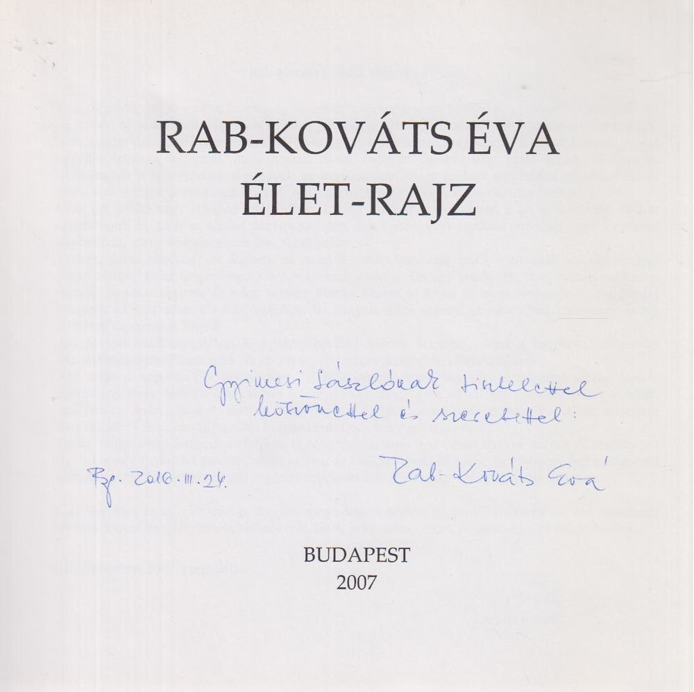 Rab-Kováts Éva - Élet-rajz (dedikált) [antikvár]