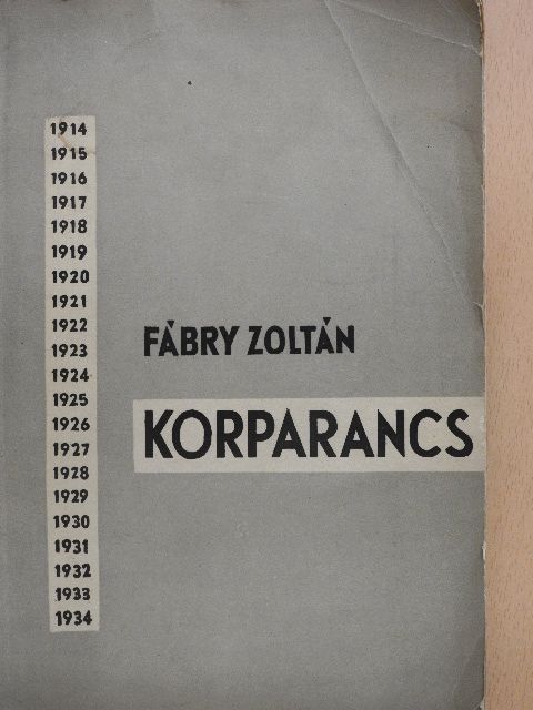 Fábry Zoltán - Korparancs [antikvár]