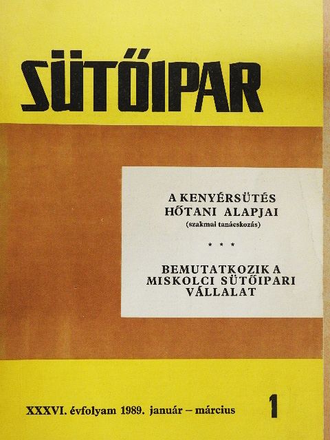 Adamát János - Sütőipar 1989/1. [antikvár]