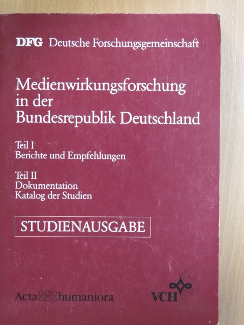 Erich Straßner - Medienwirkungsforschung in der Bundesrepublik Deutschland I-II. [antikvár]