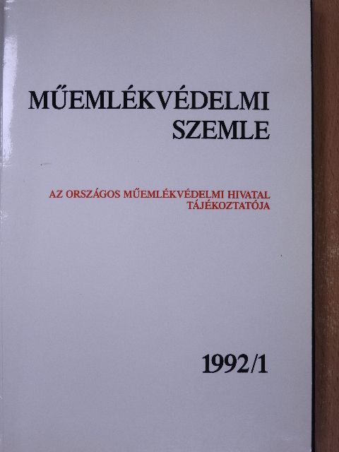 Arnóth Ádám - Műemlékvédelmi szemle 1992/1-2. [antikvár]