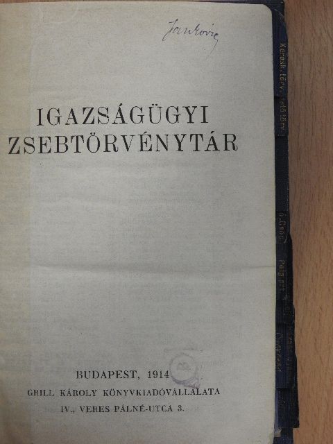 Dr. Térfy Gyula - Igazságügyi zsebtörvénytár [antikvár]